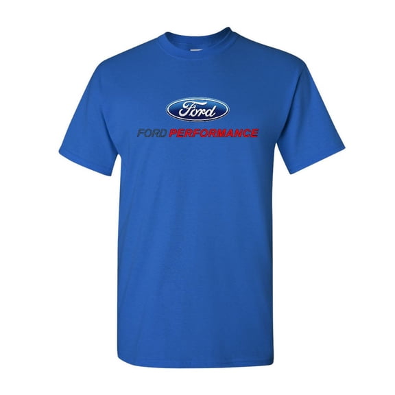 Tee Hunt Ford Performance T-Shirt Ford Mustang GT ST Racing Shirt, Blue, Large