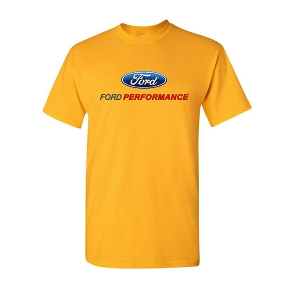 Tee Hunt Ford Performance T-Shirt Ford Mustang GT ST Racing Shirt, Yellow, Large