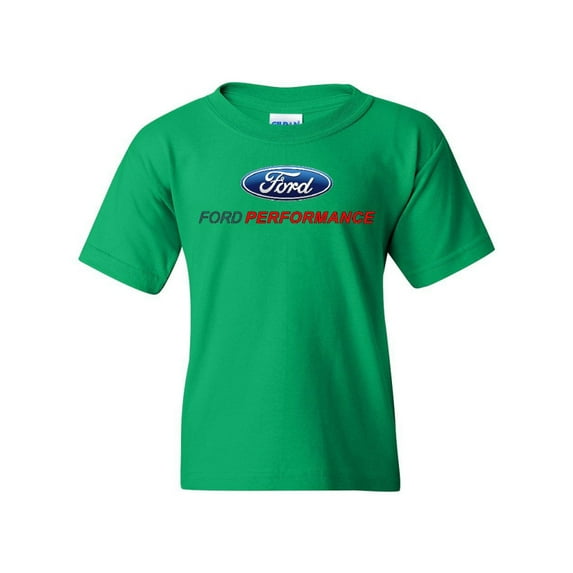 Tee Hunt Ford Performance Youth T-Shirt Ford Mustang GT ST Racing Tee, Green, Small