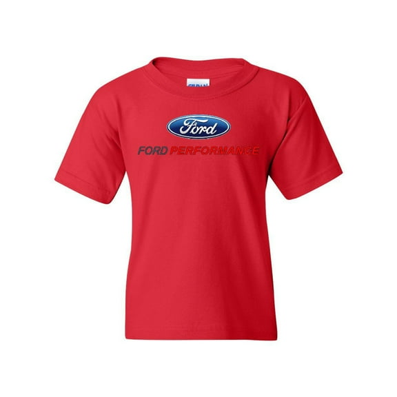 Tee Hunt Ford Performance Youth T-Shirt Ford Mustang GT ST Racing Tee, Red, Large