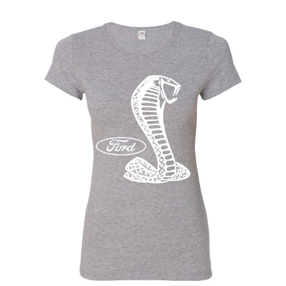 Tee Hunt Ford Shelby Cotton T-Shirt Ford Performance Muscle Car Racing, Gray, Medium