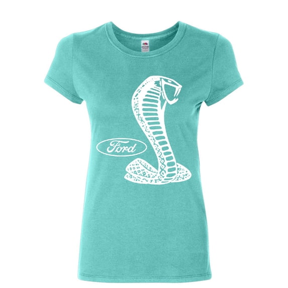 Tee Hunt Ford Shelby Cotton T-Shirt Ford Performance Muscle Car Racing, Light Blue, Small