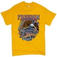 thumbnail image 1 of Tee Hunt Freedom Is Never Free T-shirt U.S. Veteran Armed Forces Military Men's Tee, Yellow, XX-Large, 1 of 5