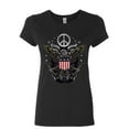 thumbnail image 1 of Tee Hunt Freedom Rock Women's T-Shirt Peace American Flag Bald Eagle 4th of July Shirt, Black, Medium, 1 of 5
