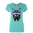 thumbnail image 1 of Tee Hunt Funny DJ Cat Cotton T-Shirt Music Kitten Headphones and Glasses, Light Blue, Small, 1 of 5