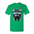 thumbnail image 1 of Tee Hunt Funny DJ Cat T-Shirt Music Kitten Headphones and Glasses Shirt, Green, 5X-Large, 1 of 5