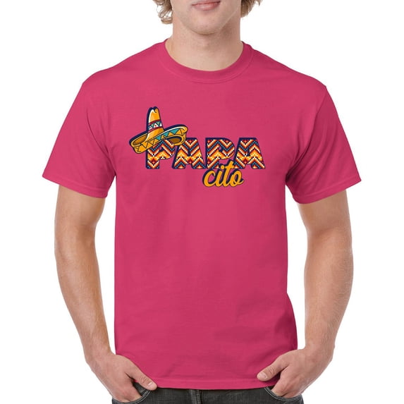 Tee Hunt Funny Papacito Cinco De Mayo T-Shirt Mexican May 5 Sombrero Men's Tee, Hot Pink, 4X-Large