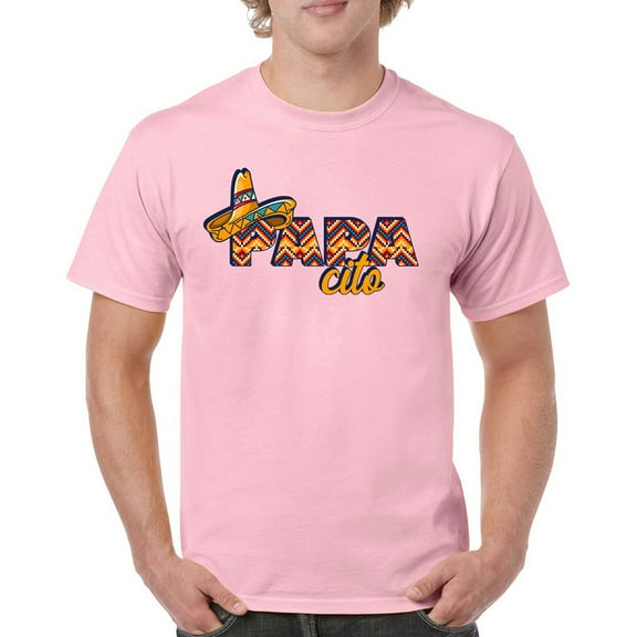 Tee Hunt Funny Papacito Cinco De Mayo T-Shirt Mexican May 5 Sombrero Men's Tee, Light Pink, Small
