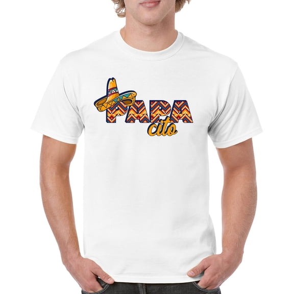 Tee Hunt Funny Papacito Cinco De Mayo T-Shirt Mexican May 5 Sombrero Men's Tee, White, 3X-Large
