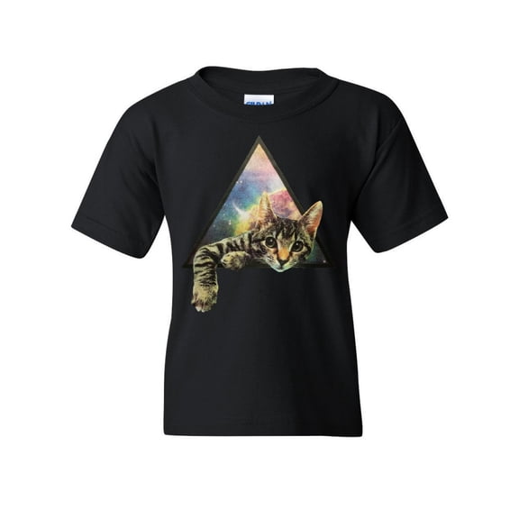 Tee Hunt Galaxy Cat Youth T-Shirt Cute Kitten Pet Universe Tee