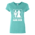 thumbnail image 1 of Tee Hunt Game Over Funny Cotton T-Shirt Groom And Bride Wedding, Light Blue, Large, 1 of 5