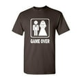 thumbnail image 1 of Tee Hunt Game Over Funny T-Shirt Wedding Marriage Groom Bride Humor Men's Novelty Shirt, Brown, Large, 1 of 5