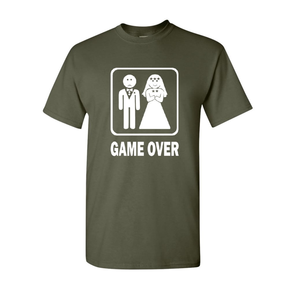 T-shirt Vert Humour "Game Over" – Mariage Straight, Coton, Taille M, Apocalypse Style