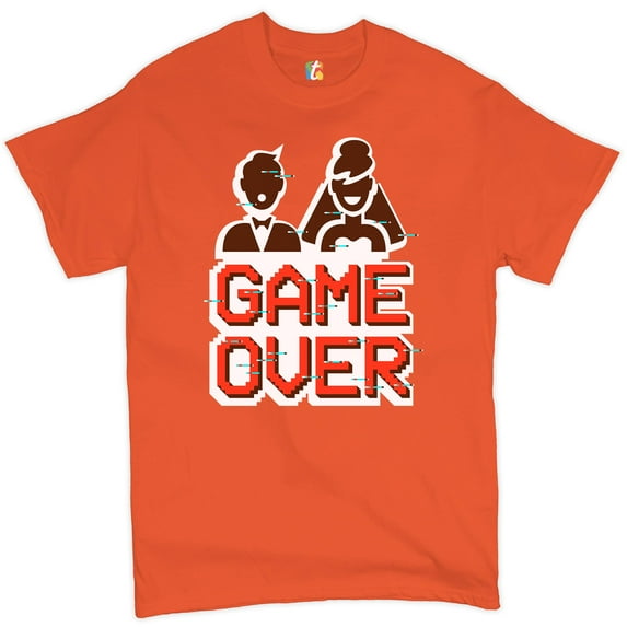 Tee Hunt Game Over T-Shirt Funny for Men Marriage Wedding Men's Tee, Orange, XX-Large