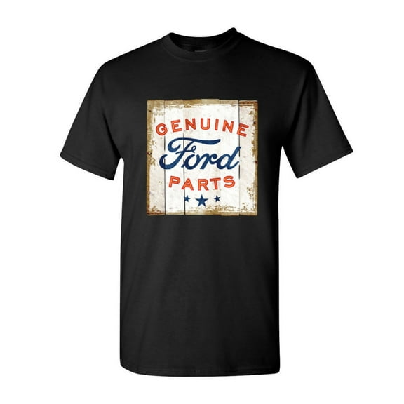 Tee Hunt Genuine Ford Parts Old Sign T-Shirt Licensed Ford Truck Shirt, Black, Large