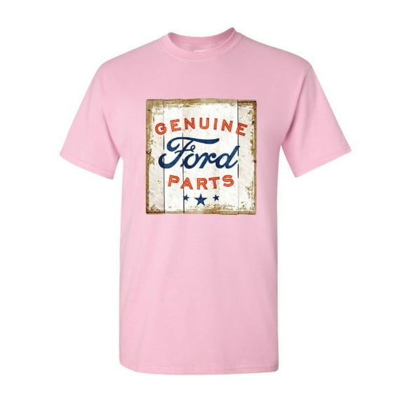 Tee Hunt Genuine Ford Parts Old Sign T-Shirt Licensed Ford Truck Shirt, Light Pink, Large