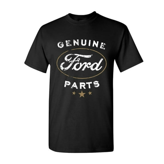 Tee Hunt Genuine Ford Parts T-Shirt Distressed Ford Logo Cotton Tee