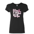 thumbnail image 1 of Tee Hunt Go Fight Hard Win The Fight Women's T-Shirt Ribbon Cancer Cure Shirt, 1 of 5