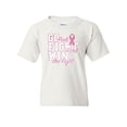 thumbnail image 1 of Tee Hunt Go Fight Hard Win The Fight Youth T-Shirt Ribbon Cancer Cure Kids Tee, White, Medium, 1 of 5