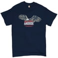 thumbnail image 1 of Tee Hunt God Bless America T-shirt 4th of July Bald Eagle Patriotic Men's Tee, Navy Blue, Small, 1 of 4