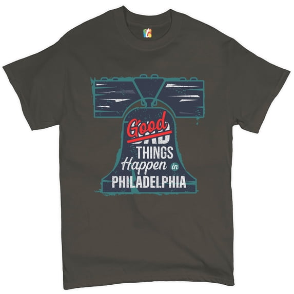 Tee Hunt Good Things Happen in Philadelphia T-Shirt Presidential Debate Men's Tee, Charcoal, 3X-Large