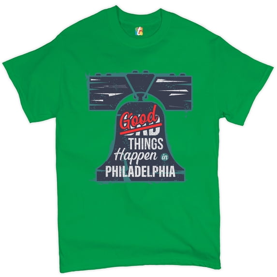 Tee Hunt Good Things Happen in Philadelphia T-Shirt Presidential Debate Men's Tee, Green, Medium