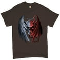 thumbnail image 1 of Tee Hunt Gothic Demon Angel Skull T-Shirt Horror Nightmare Halloween Men's Novelty Shirt, Brown, Large, 1 of 5