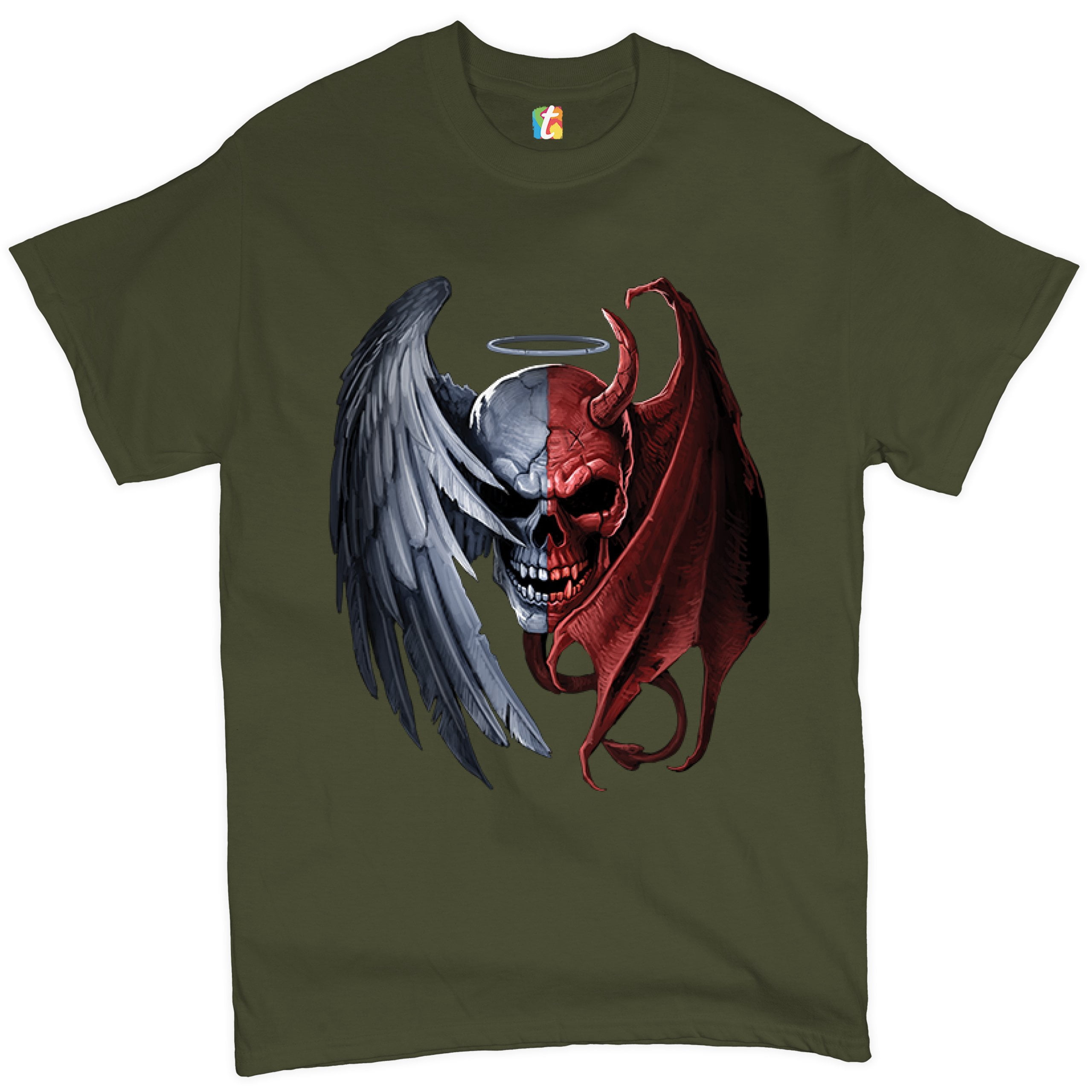 Tee Hunt Gothic Demon Angel Skull T-Shirt Horror Nightmare