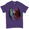 thumbnail image 1 of Tee Hunt Gothic Demon Angel Skull T-Shirt Horror Nightmare Halloween Men's Novelty Shirt, Purple, Large, 1 of 5