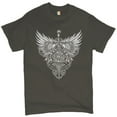 thumbnail image 1 of Tee Hunt Gothic Firefighter Emblem T-shirt Courage Honor Sacrifice Men's Tee, Charcoal, 4X-Large, 1 of 5