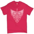 thumbnail image 1 of Tee Hunt Gothic Firefighter Emblem T-shirt Courage Honor Sacrifice Men's Tee, Hot Pink, XX-Large, 1 of 5