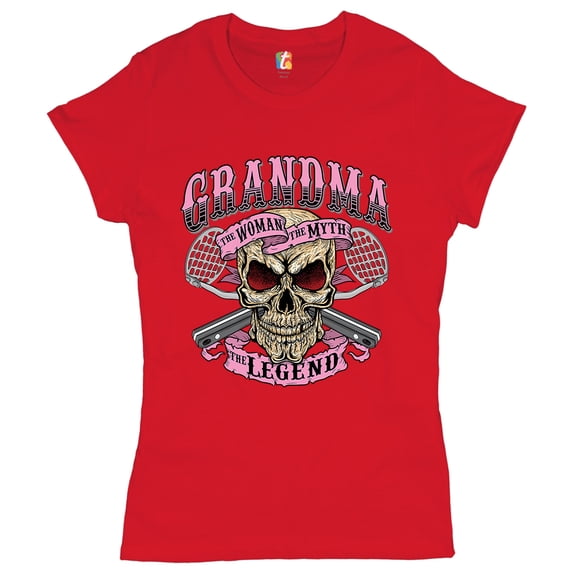 Tee Hunt Grandma The Woman The Myth The Legend T-Shirt Mother's Day Granny Women's T-Shirt Tee, Red, Large