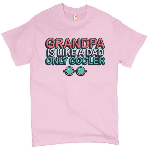 Tee Hunt Grandpa is Like a Dad Only Cooler T-Shirt Granddad Father's Day Men's Tee, Light Pink, 3X-Large