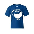 thumbnail image 1 of Tee Hunt Guess What? Chicken Butt Youth T-Shirt Funny Ironic Offensive Humor Kids Tee, Blue, Small, 1 of 5
