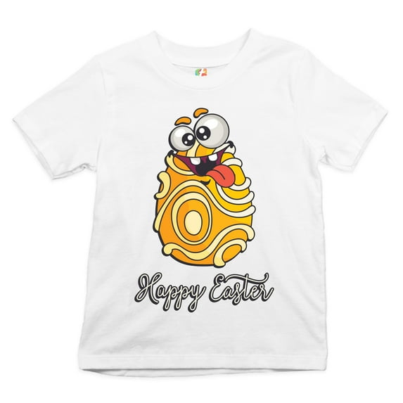 Tee Hunt Happy Easter Crazy Egg Youth T-Shirt Egg Tapping Religious Kids, White, Medium
