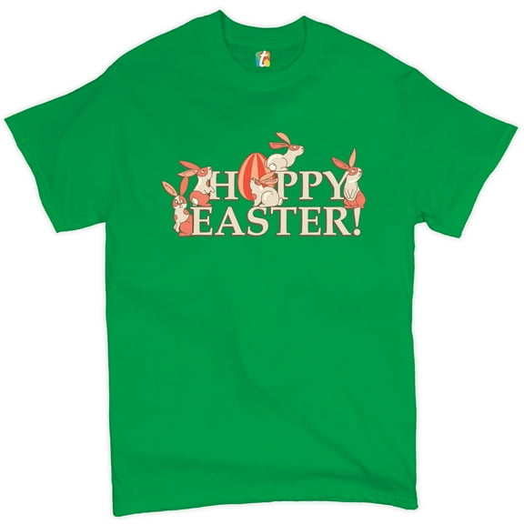 Tee Hunt Happy Easter! T-Shirt Hoppy Easter Bunny Egg Hunt Rabbit Men's Novelty Shirt