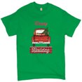 thumbnail image 1 of Tee Hunt Happy Holiday T-Shirt Merry Christmas Truck Santa Claus Xmas Men's Tee, Green, X-Large, 1 of 5