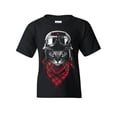 thumbnail image 1 of Tee Hunt Hardcore Biker Cat Youth T-Shirt Adventurer Motorcycle Rider Kitten Kids Tee, 1 of 5