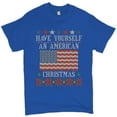 thumbnail image 1 of Tee Hunt Have Yourself an American Christmas T-Shirt Ugly Sweater Patriotic Men's Tee, 1 of 5