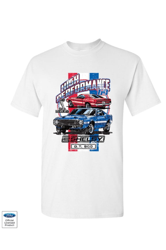High Performance 1969 Shelby GT500 T-Shirt Ford Mustang Cobra Mens Shirt
