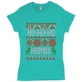 thumbnail image 1 of Tee Hunt Ho-Ho-Ho Homie T-Shirt "Ugly Sweater" Friendship Merry Christmas Women's T-Shirt Tee, Light Blue, Small, 1 of 5