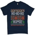 thumbnail image 1 of Tee Hunt Ho-Ho-Ho Homie T-shirt "Ugly Sweater" Friendship Merry Christmas Men's Tee, Navy Blue, Large, 1 of 5