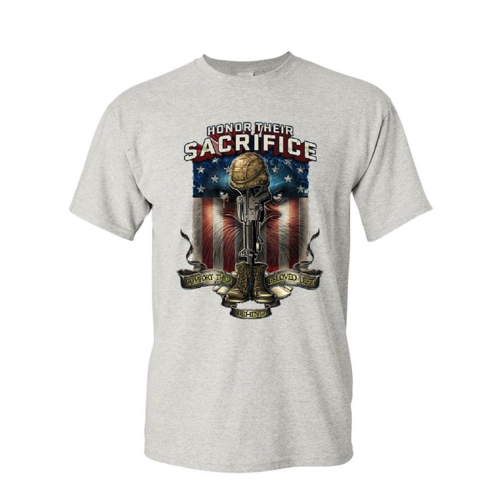 T-shirt Militaire POW MIA - Manches Longues, Coton, Noir, Taille Regular