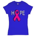 thumbnail image 1 of Tee Hunt Hope Breast Cancer Awareness Ribbon Cotton T-Shirt, Blue, Large, 1 of 5
