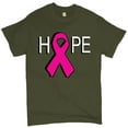 thumbnail image 1 of Tee Hunt Hope Breast Cancer Awareness Ribbon T-Shirt, Military Green, XX-Large, 1 of 5