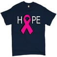 thumbnail image 1 of Tee Hunt Hope Breast Cancer Awareness Ribbon T-Shirt, Navy Blue, Large, 1 of 5