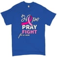 thumbnail image 1 of Tee Hunt Hope Pray Fight for a Cure T-Shirt Cancer Awareness Ribbon Men's Tee, Blue, XX-Large, 1 of 5