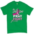 thumbnail image 1 of Tee Hunt Hope Pray Fight for a Cure T-Shirt Cancer Awareness Ribbon Men's Tee, Green, XX-Large, 1 of 5