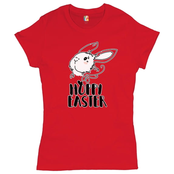 Tee Hunt Hoppy Easter T-Shrit Happy Easter Bunny God Jesus Christ Has Risen Women's T-Shirt Tee, Red, Large