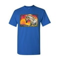 thumbnail image 1 of Tee Hunt Horse Prancing in Sunset T-Shirt Animal Wildlife Mare Stallion Mens Shirt, Blue, Medium, 1 of 5